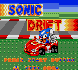Sonic Drift Racing title screen for Sega Game Gear